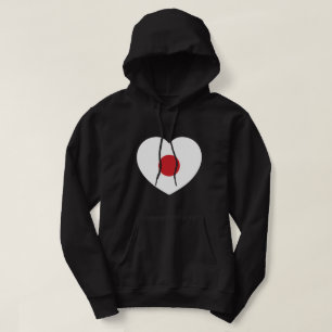 Japan   Japanese Flag Heart Hoodie