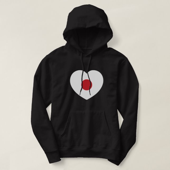 Japan | Japanese Flag Heart Hoodie (Design Front)