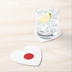 Japan   Japanese Flag Heart Paper Coaster