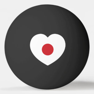 Japan Japanese Flag Heart Ping Pong Ball
