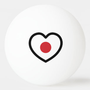 Japan Japanese Flag Heart Ping Pong Ball