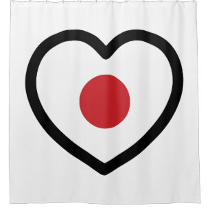 Japan   Japanese Flag Heart Shower Curtain