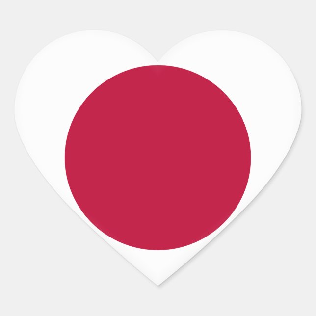 Japan (Japanese) Flag Heart Sticker (Front)