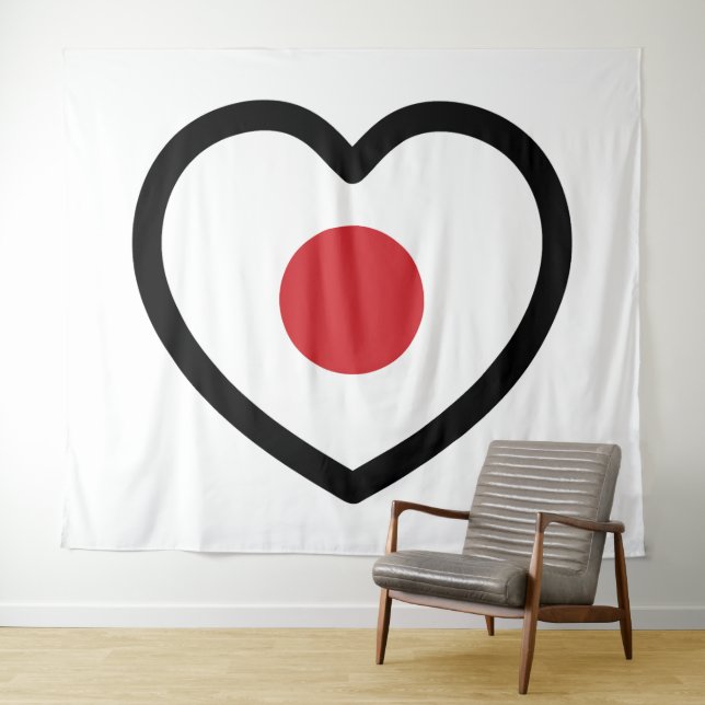 Japan | Japanese Flag Heart Tapestry (In Situ (Horizontal))