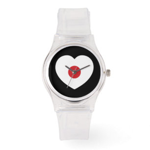 Japan   Japanese Flag Heart Watch