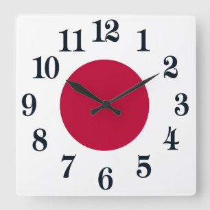 Japan - Japanese flag - Hinomaru  Square Wall Clock