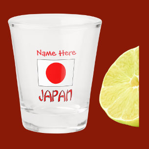 Japan Japanese Flag Red Personalized Shot Glass