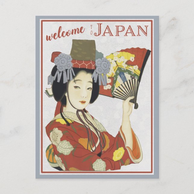 Japan Japanese Geisha Vintage Travel Postcard (Front)