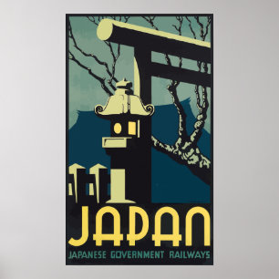 Japan Japanese Government Railways, Vintage Poster