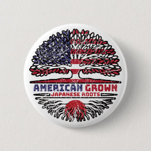 Japan Japanese US American USA United States Tree 6 Cm Round Badge