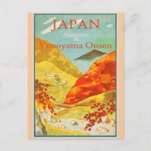 Japan Japanese Vintage Autumn Travel Poster Postcard