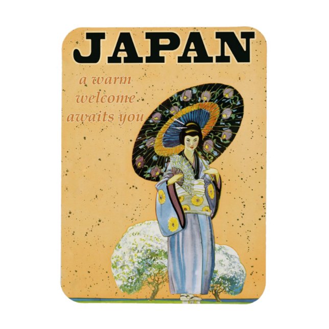 Japan Japanese Vintage Travel Poster Magnet (Vertical)