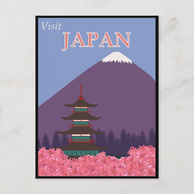 Japan Japanese Vintage Travel Poster Postcard (Front)