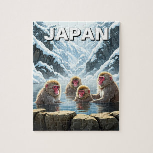 Japan Jigokudani Monkey Park Snow Monkeys Jigsaw Puzzle