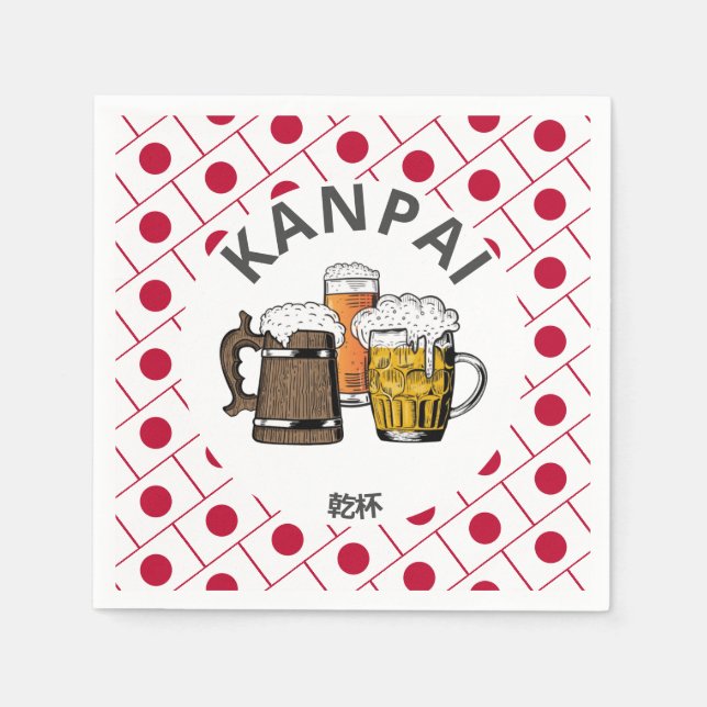 JAPAN Kanpai 乾杯 Great Japanese Beer Paper Napkin (Front)