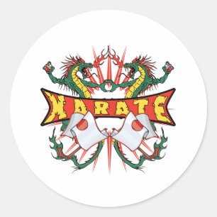 Japan Karate Dragons Classic Round Sticker