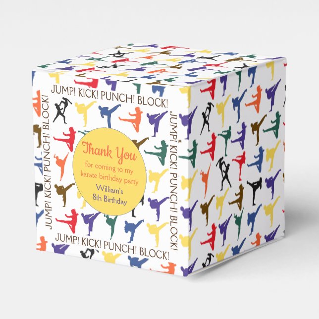 Japan Karate Martial Arts Kids Birthday Favour Box (Front Side)