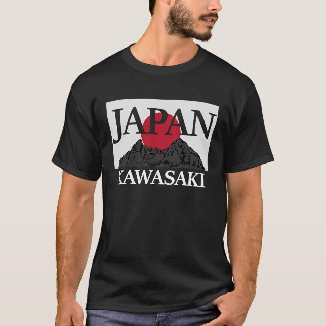 Japan Kawasaki Fuji san flag T-Shirt (Front)