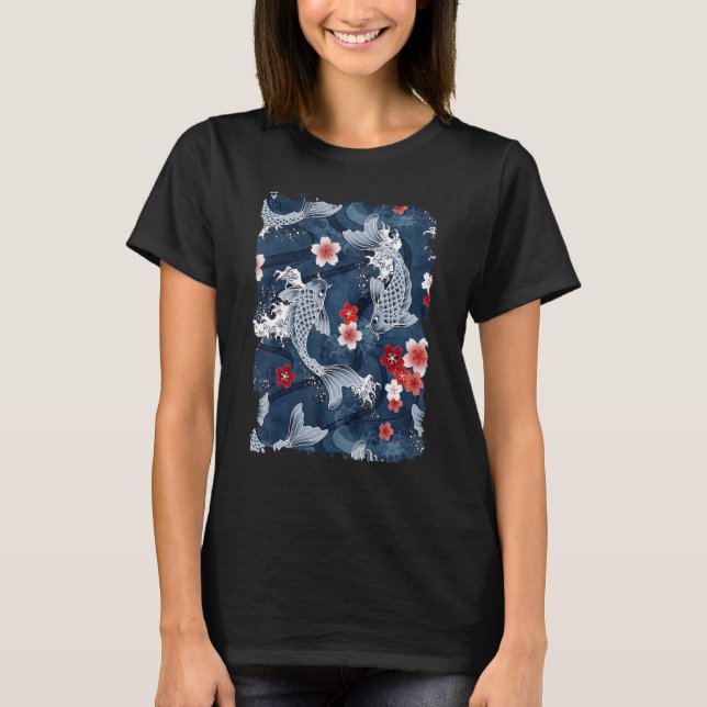 Japan Koi  Japanese Fish Cherry Blossom 57 T-Shirt (Front)