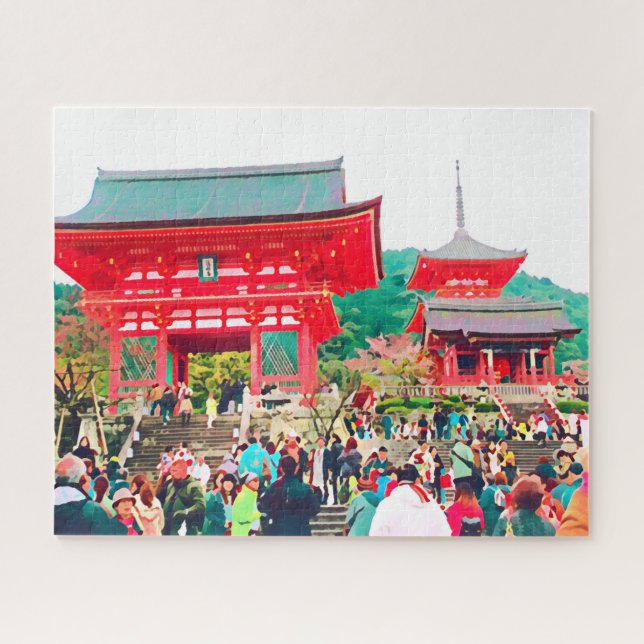 Japan Kyoto beautiful temple landscape challenging Jigsaw Puzzle (Horizontal)