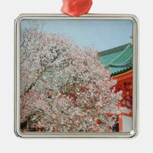 Japan, Kyoto. Cherry blossom of Shinto Metal Tree Decoration