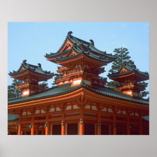 Japan, Kyoto, Colourful Heian Jingu Temple, Poster