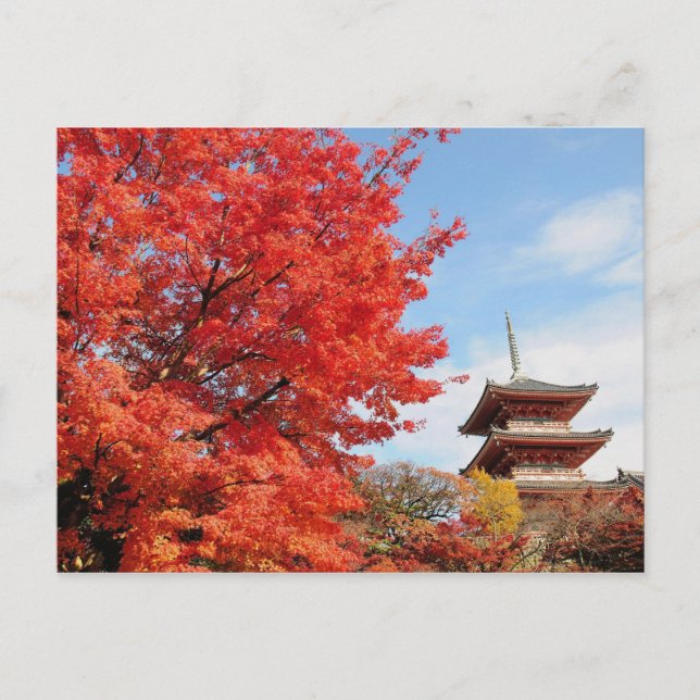 Japan, Kyoto. Kiyomizu temple in Autumn colour Postcard (Front)