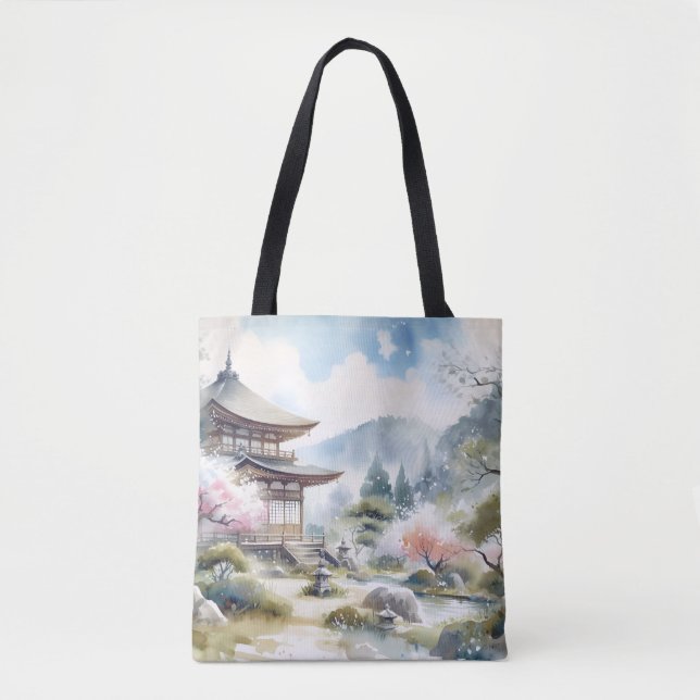 Japan Kyoto pagoda cherry blossom anniversary gift Tote Bag (Front)