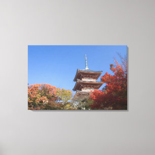 Japan, Kyoto, Pagoda in Autumn colour Canvas Print
