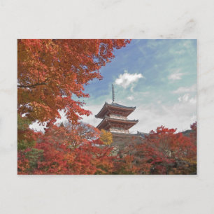 Japan, Kyoto, Pagoda in Autumn colour Postcard