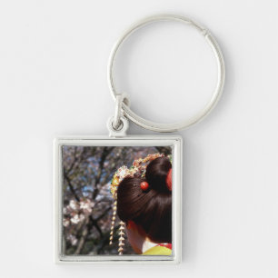 Japan, Kyoto. Rear view close-up of geisha's Key Ring
