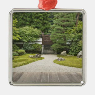 Japan, Kyoto, Sennyuji Temple Garden Metal Tree Decoration