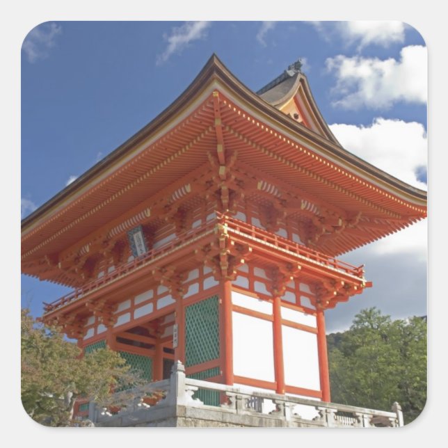 Japan, Kyoto, Soaring Gate of Temple Square Sticker (Front)