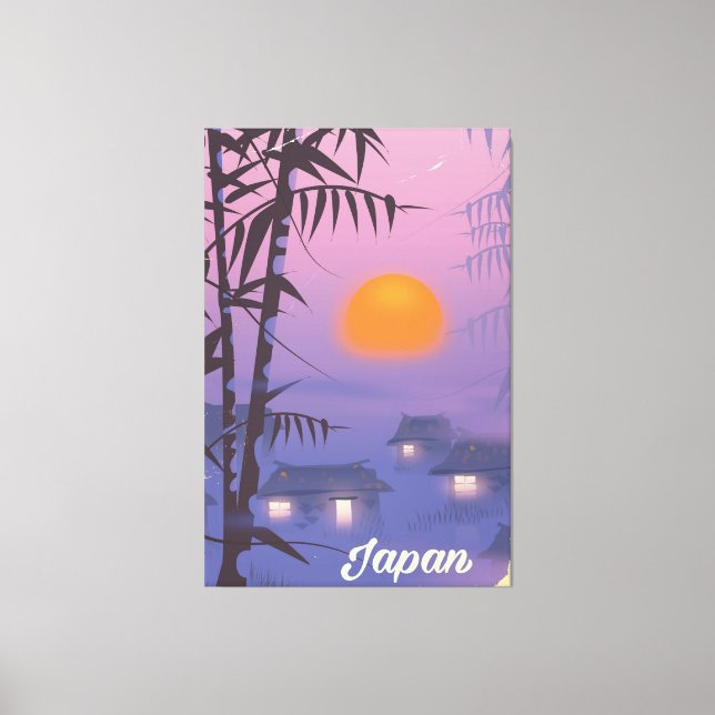 Japan landscape setting sun canvas print (Front)