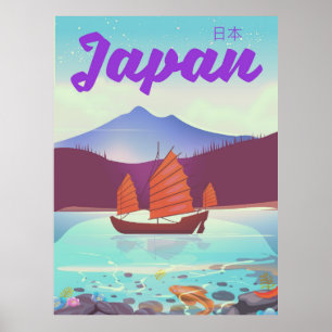 japan landscape travel poster