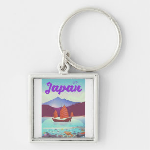 japan landscape travel poster key ring