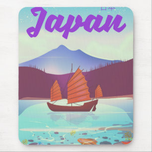 japan landscape travel poster mouse mat