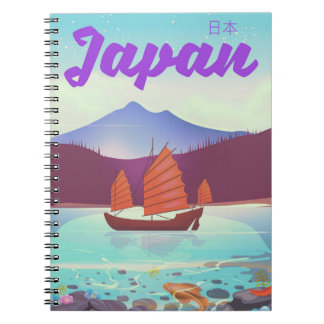 japan landscape travel poster notebook