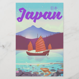 japan landscape travel poster stationery