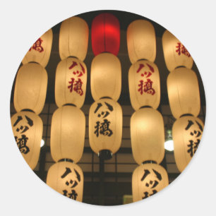 japan lanterns classic round sticker