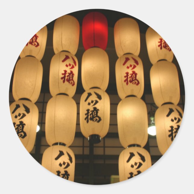 japan lanterns classic round sticker (Front)