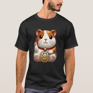 Japan Lucky Guinea Pig Maneki Neko Fortune Japanes T-Shirt