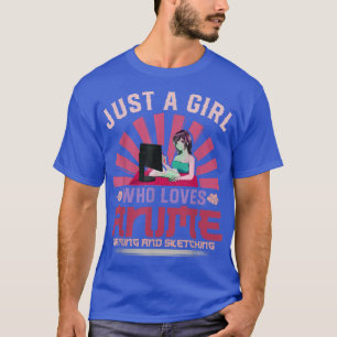 Japan Manga Otaku Gaming Sketching Gamer Women Gir T-Shirt