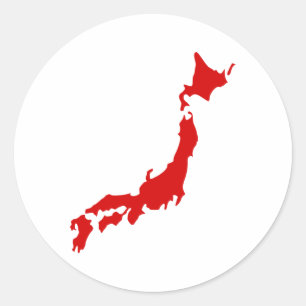 Japan Map Classic Round Sticker