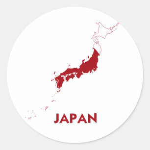 JAPAN MAP CLASSIC ROUND STICKER
