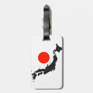 Japan map outline and circle luggage tag