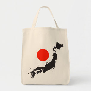 Japan map outline and circle tote bag