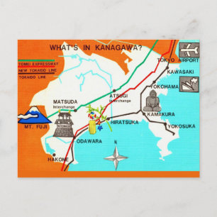 Japan Map Postcard