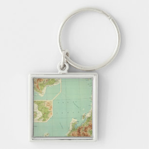 Japan map with shipping routes key ring