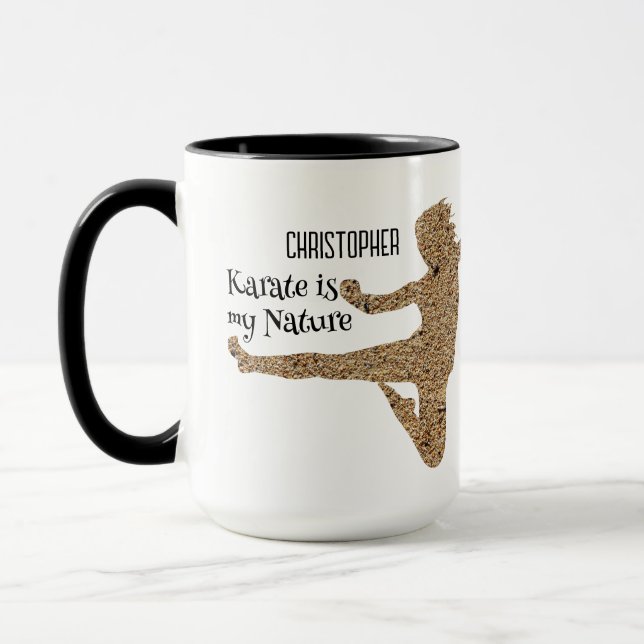Japan Martial Arts Personalised Karate Silhouette Mug (Left)